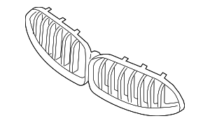 51138080611 - : BMW OEM HIGH GLOSS SHADOW-LINE GRILLE for BMW: 840i, 840i Gran Coupe, 840i xDrive, 840i xDrive Gran Coupe, M8 Gran Coupe, M850i xDrive, M850i xDrive Gran Coupe Image