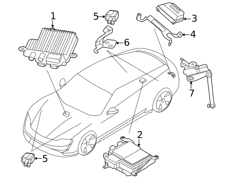 Ride Control Components for 2025 Porsche Taycan #1