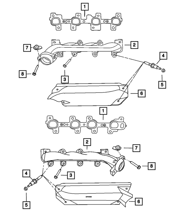 53032834AG - 4.7L Gas; Engine: Exhaust Manifold Shield, Right for Mopar Image