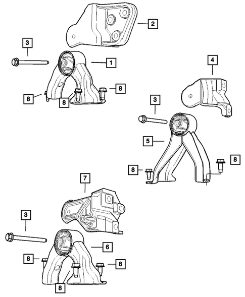 Engine Mounting for 2007 Jeep Compass #1
