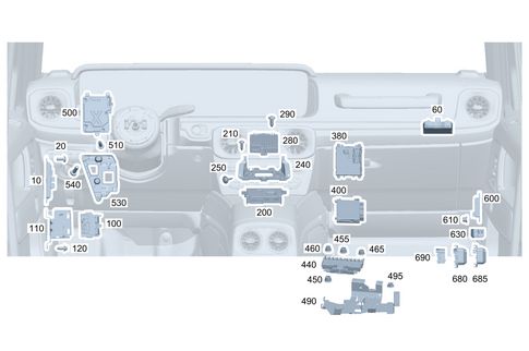 Control Units/Fuse Boxes/Relays in Vehicle Interior for 2025 Mercedes-Benz G580 #0