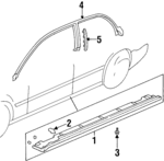 72525SL9000 - : Pillar Molding for Acura: TL Image