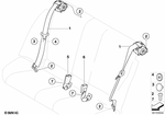 72116973974 - Restraint System and Accessories: Upper Belt Rear for BMW: 328i, 328xi, 335i, 335is, 335xi, M3 Image image