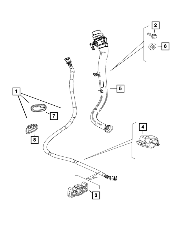 « 68482215AA – Fuel : Tube De Remplissage Du Réservoir De Carburant Boulon pour Mopar Image »