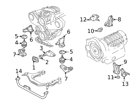 Engine & Trans Mounting for 2004 Audi A6 #0