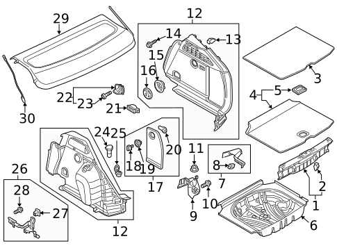 Interior Trim - Rear Body for 2018 Audi A3 Sportback e-tron #0