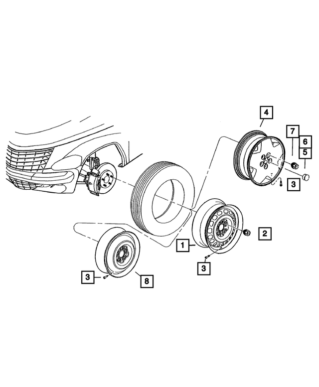 5272864AC - Wheels, Covers and Jacks: Steel Wheel for Mopar Image