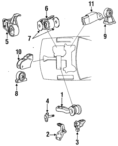 Engine & Trans Mounting for 1992 Mitsubishi Eclipse #0