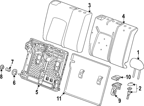 Rear Seat Components for 2024 Chevrolet Trax #1