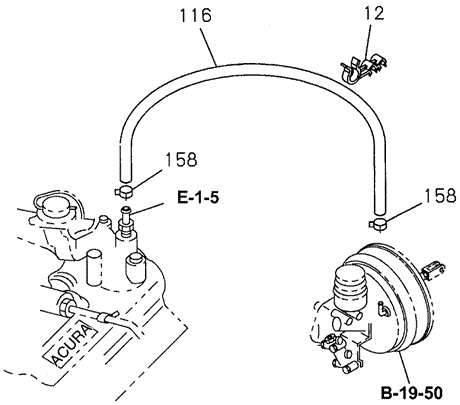Brake Piping (Vacuum) for 1996 Acura SLX #0