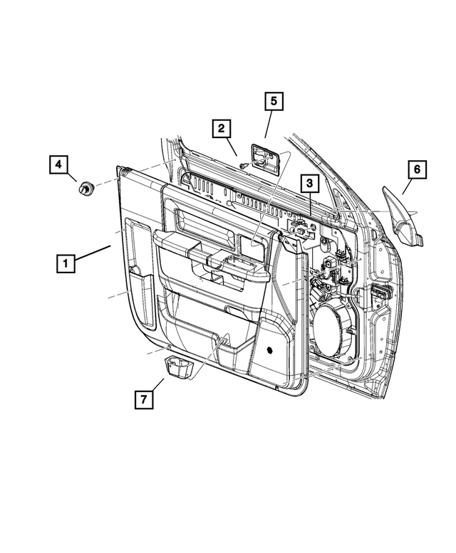 1EA451TVAB - : Front Door Trim Panel, Left for Mopar Image