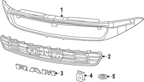 Grille & Components for 2019 Ram ProMaster City #0