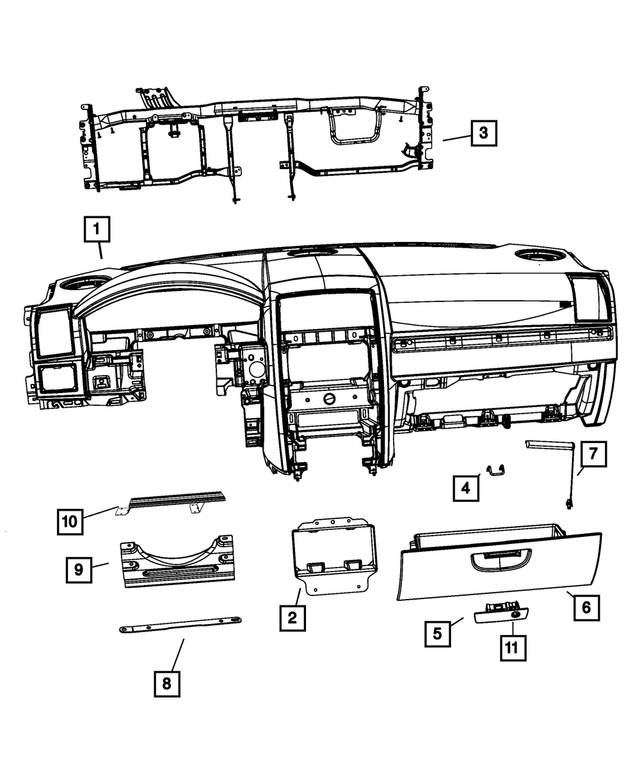 1MD471J1AB - Interior Trim: Instrument Panel Panel for Mopar Image