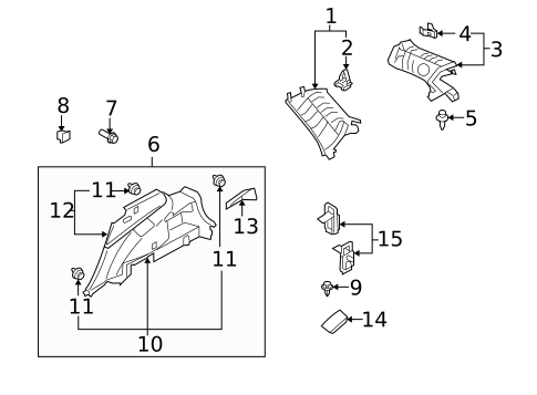 Interior Trim - Quarter Panels for 2009 Mazda CX-7 #0