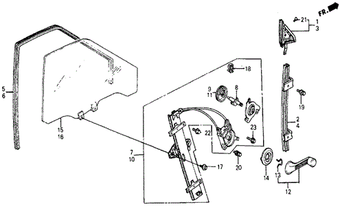 Front Door Window for 1985 Honda Civic #0