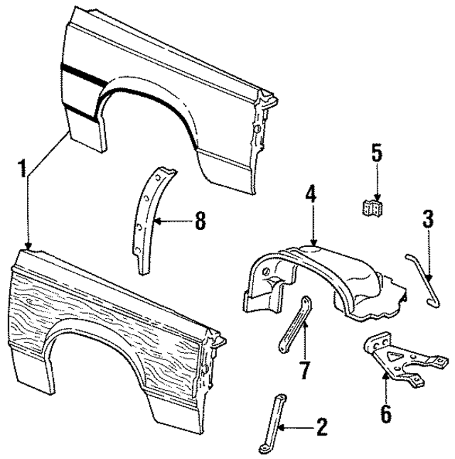 E8VY16094A - Body: Reinforcement for Ford Image