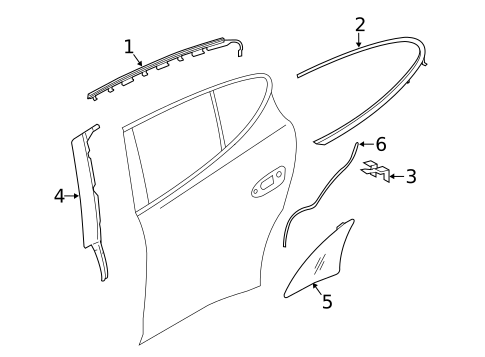 Exterior Trim - Rear Door for 2012 Porsche Panamera #1