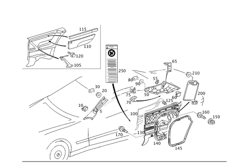 Paneling for a, B, C and D-Pillars for 1999 Mercedes-Benz CL500 #0