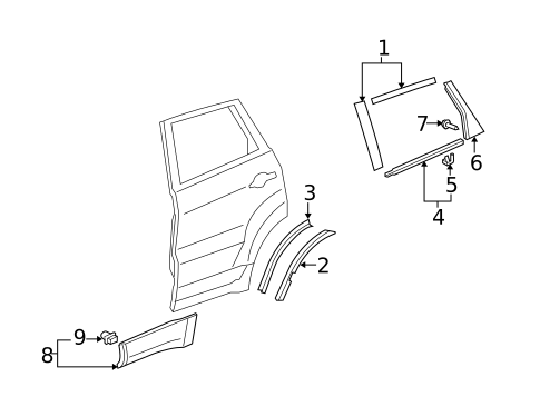 Exterior Trim - Rear Door for 2009 Acura RDX #0