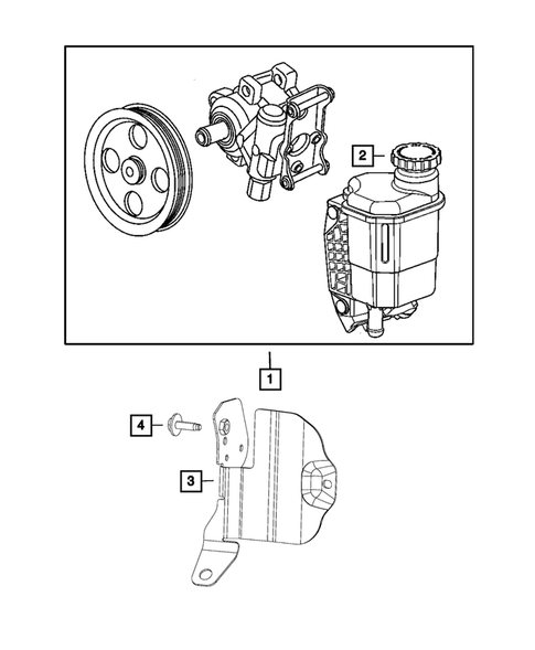 Power Steering Pump and Reservoir for 2017 Ram 3500 #1