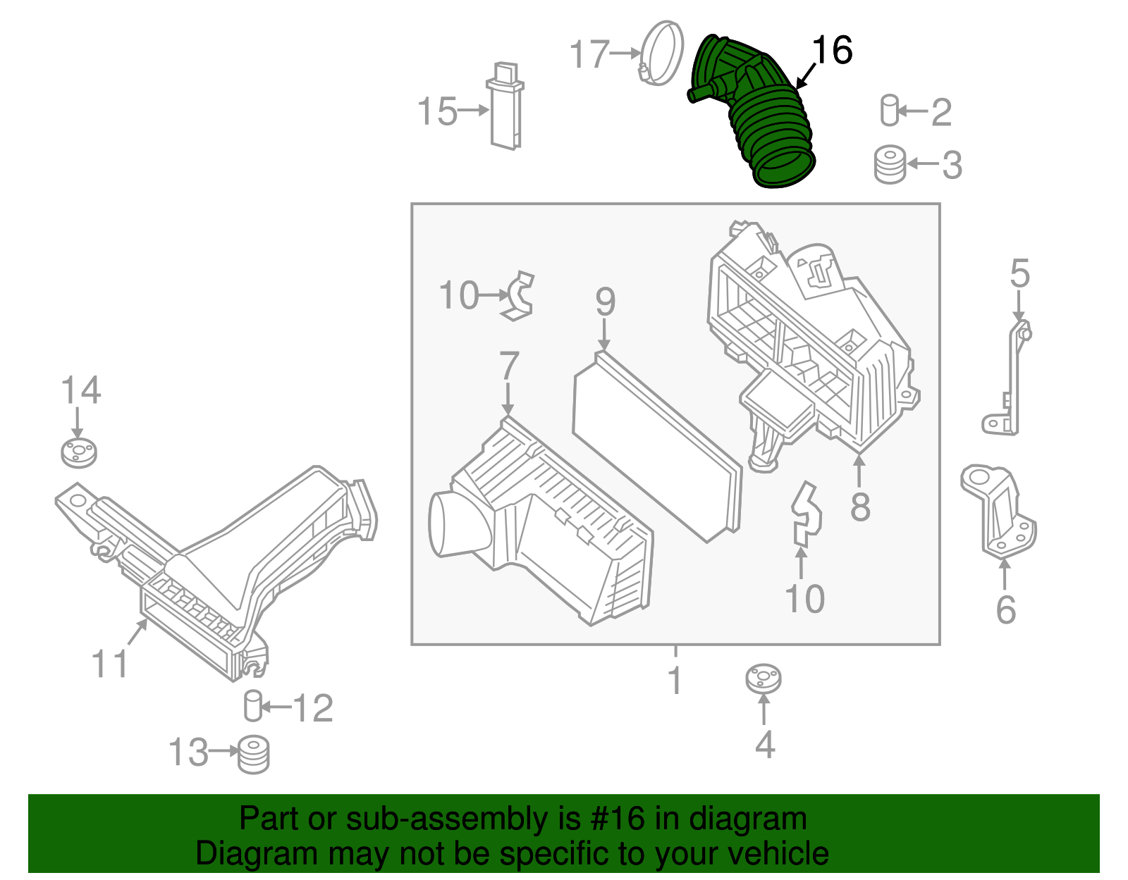 nikai  2016 KAWASAKI NINJA ZX6R ZX636 ABS AIRBOX AIR INTAKE FILTER
