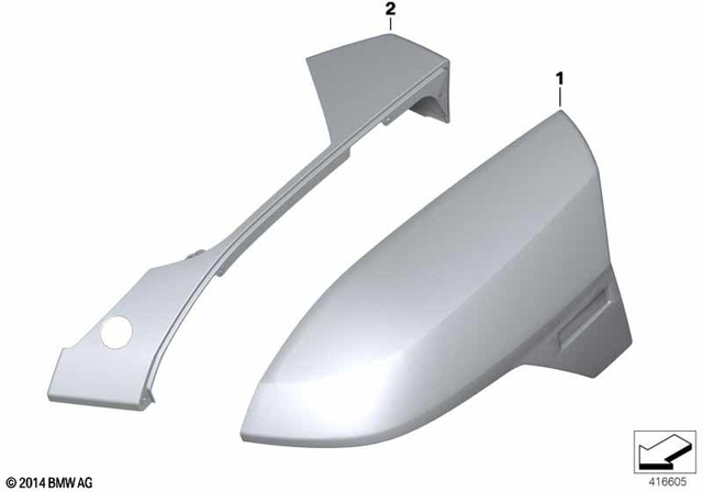 46548555736 - Body Equipment: Trim Cover for Case Lid, Right - Alpinewhite 3 for BMW-Motorrad Image