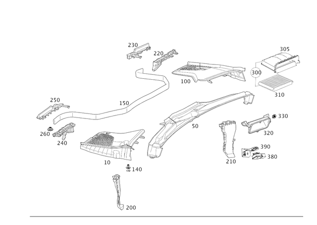 213830040064 - Heating and Ventilation: Water Baffle for Mercedes-Benz: AMG GT 43, AMG GT 53, AMG GT 63, AMG GT 63 S, AMG GT 63 S E Performance, CLS450, CLS53 AMG, E300, E350, E400, E43 AMG, E450, E53 AMG, E63 AMG S Image image