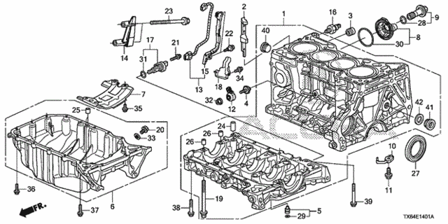 Cylinder Block - Oil Pan (2.4L) (1) for 2014 Acura ILX #0