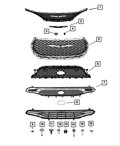 Grilles for 2023 Chrysler Pacifica #0