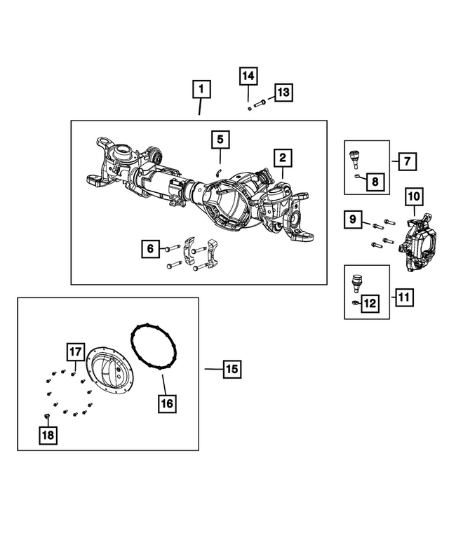 68644724AB - Differential and Drive Line: Axle Housing for Mopar Image