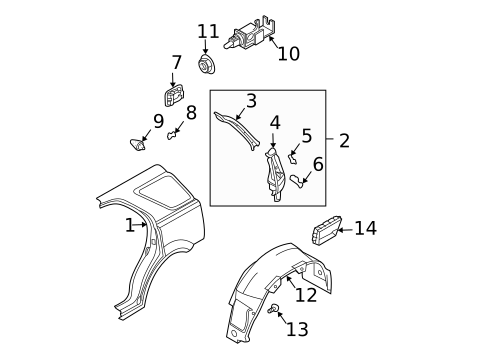 Quarter Panel & Components for 2005 Kia Sorento #0