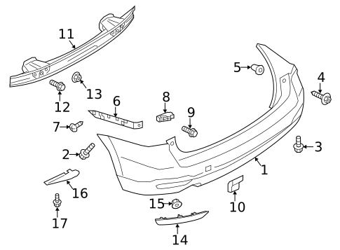 Bumper & Components - Rear for 2018 Subaru Forester #0