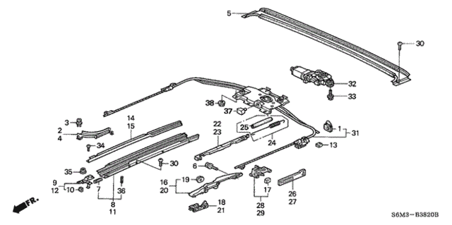 Roof Slide Components for 2002 Acura RSX #0