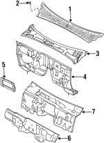 K01850735 - Body: Cowl Grille for Kia Image