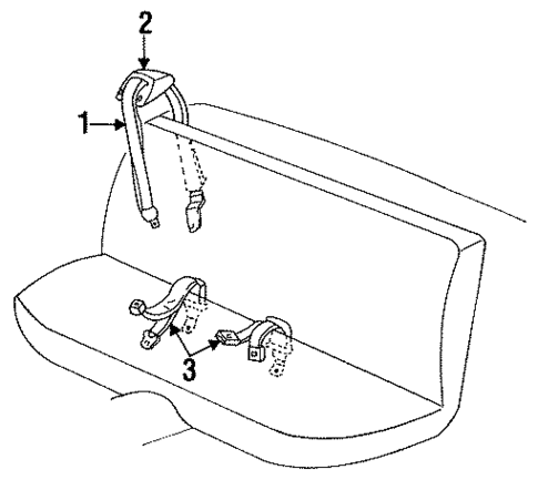 Rear Seat Belts for 1993 Chevrolet Lumina #0