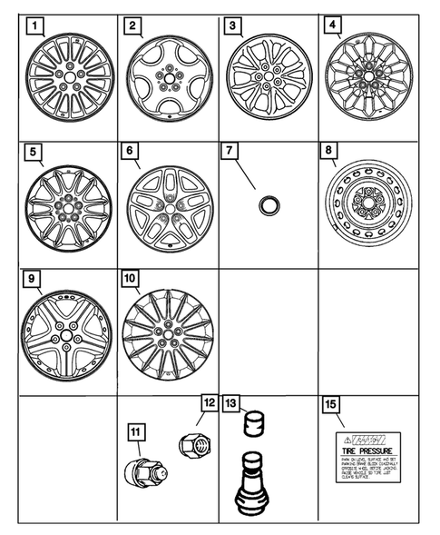 Wheels and Hardware for 2002 Dodge Intrepid #0