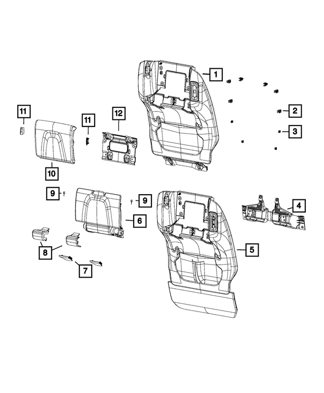 5SV61PD2AH - : Front Seat Back Panel, Left for Mopar Image