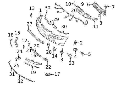 Bumper & Components - Front for 2003 Mercedes-Benz S55 AMG #0