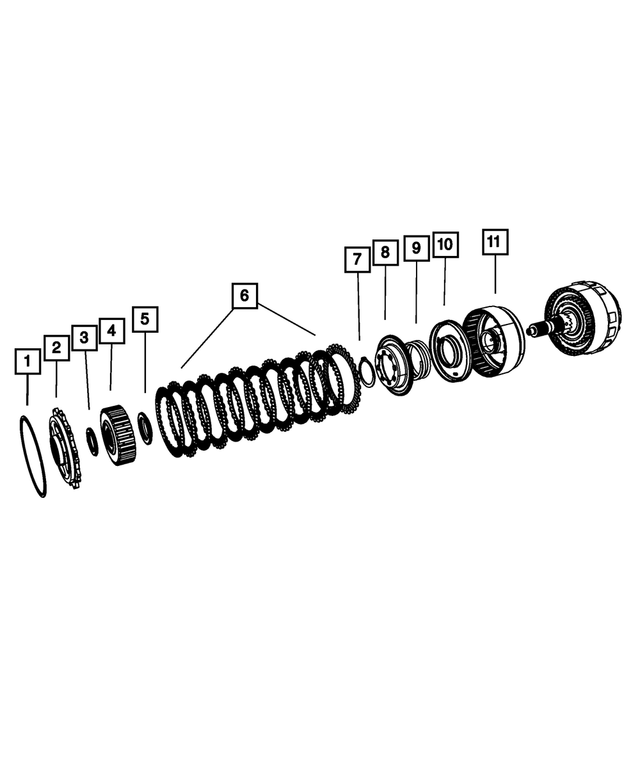 68004116AA - 62TE; 6-Speed; Automatic Transaxle: Direct Clutch, Set Of 6 Reaction Plate Package for Mopar Image