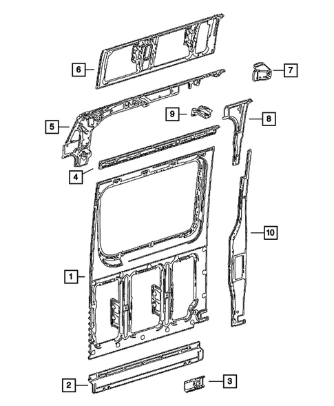 Aperture Panel and Pillar Supports for 2009 Dodge Sprinter 3500 #16