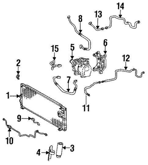 Condenser, Compressor & Lines for 1995 Toyota Paseo #0