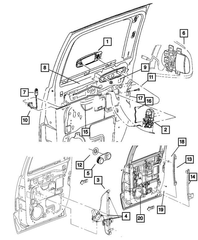55359559AC - Doors, Door Mirrors and Related Parts: Rear Door Window Regulator, Left for Mopar Image