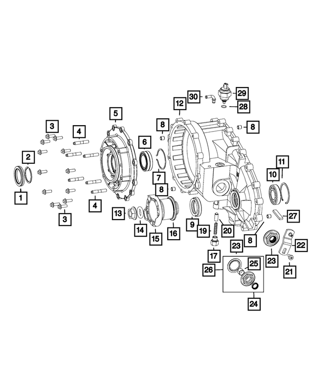 68085237AA - NV241HD; or NV241OR; Transfer Case: Transfer Case Extension for Mopar Image