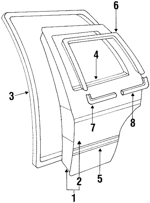 Exterior Trim - Rear Door for 1987 Volkswagen Jetta #0