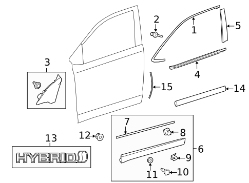 Exterior Trim - Front Door for 2019 Toyota Highlander #0