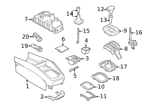 Front Console for 2003 Volkswagen Jetta #0