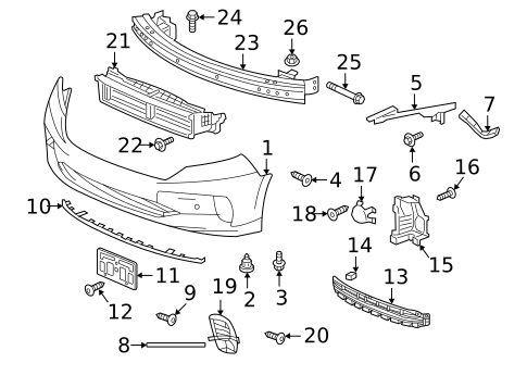 Bumper & Components - Front for 2023 Honda Odyssey #0
