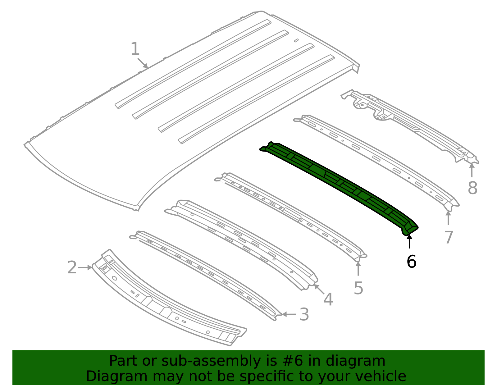 2022-2025 Kia Carnival Roof Bow 67171-R0000 | TascaParts.com