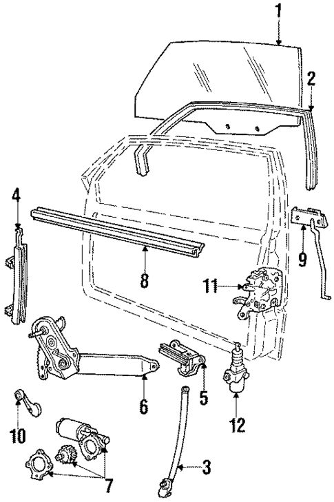 Glass - Door for 1984 Mercury Cougar #1