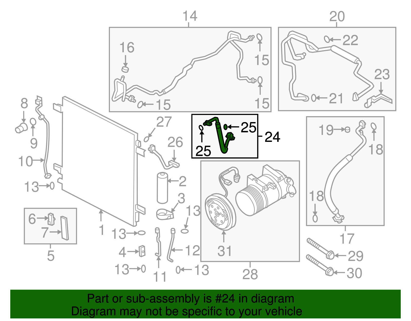 A/C Refrigerant Discharge Hose - Nissan (92490-1LA0A)
